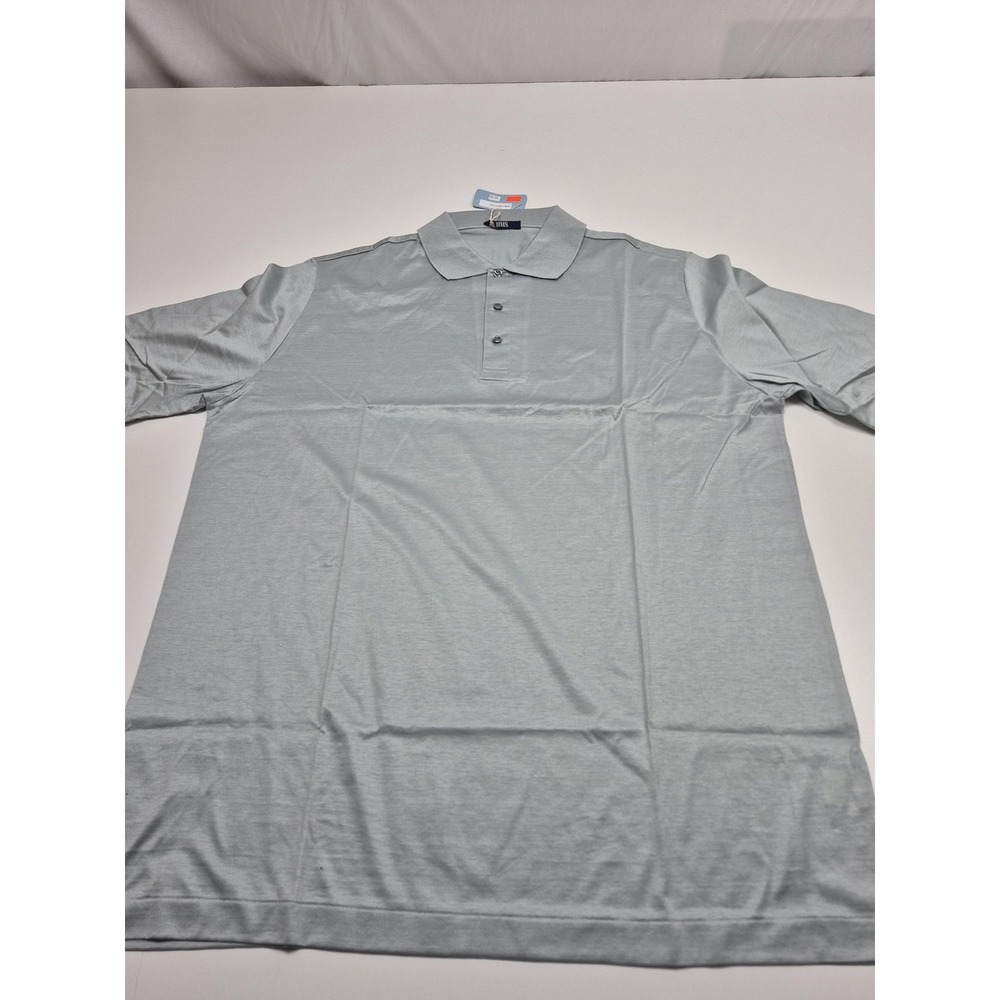 HMS Polo Shirt Mens 2XL Gray 100% Cotton Made In Italy Short Sleeve Jersey